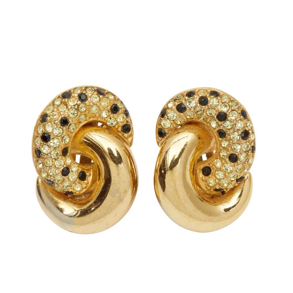 1990s Crystal Knot Earrings by Christian Dior