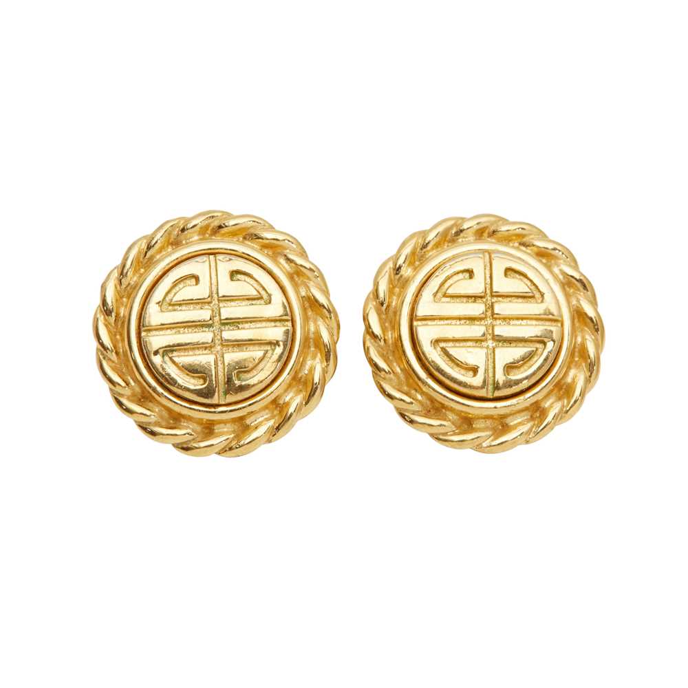 1980s 4G Logo Rope Border Earrings by Givenchy