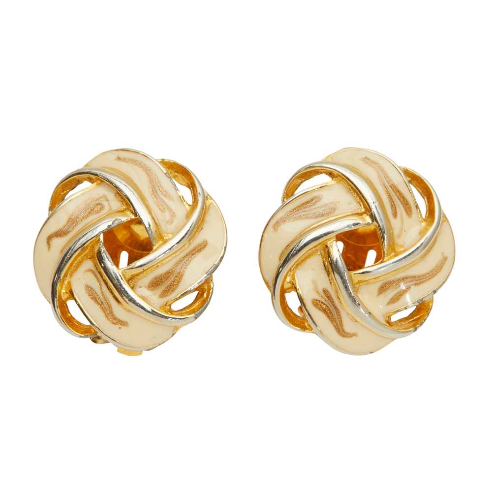 1990s Gold-Tone Knot Earrings by Fendi