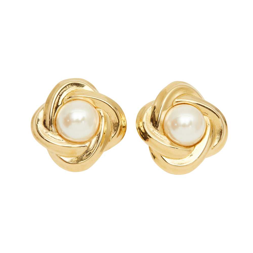 1990s Knot & Pearl Earrings by Givenchy