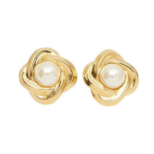 1990s Knot & Pearl Earrings by Givenchy