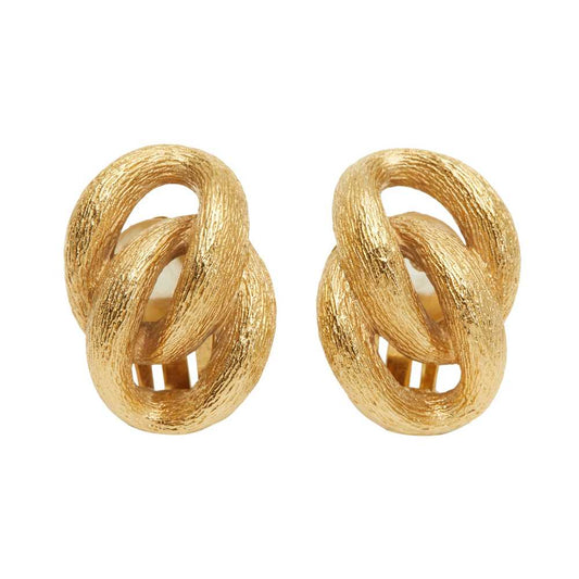 1990s Gilt Knot Earrings by Christian Dior