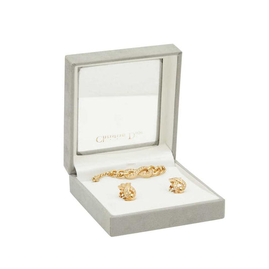 1980s Infinity Necklace & Earrings Set by Christian Dior