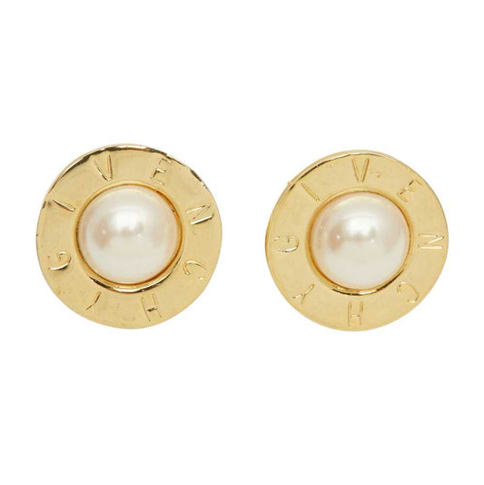 1980s Pearl Round Earrings by Givenchy