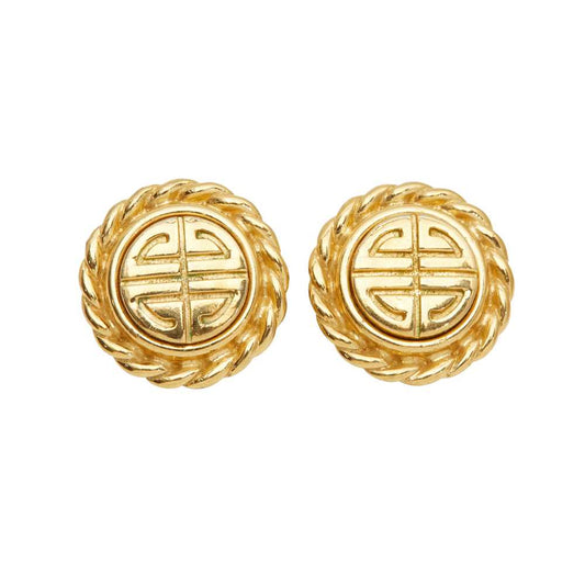 1980s 4G Logo Rope Border Earrings by Givenchy