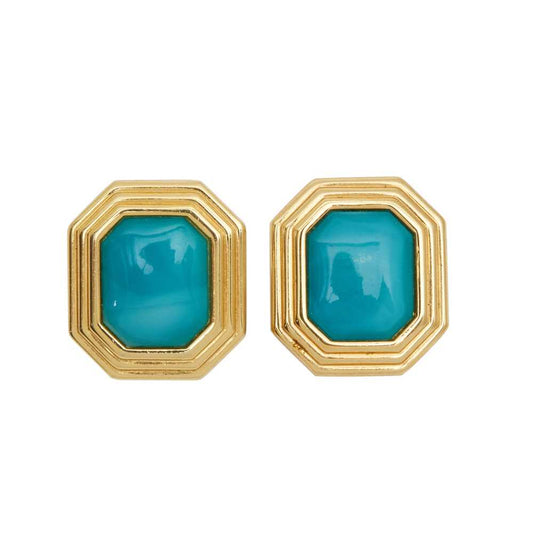 1980s Turquoise Gripoix Earrings by Christian Dior