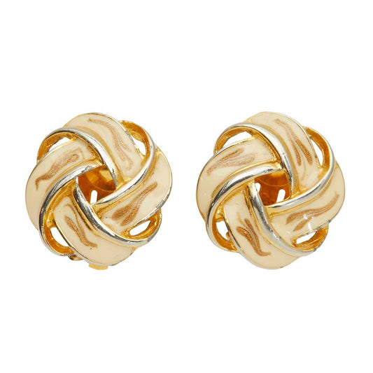 1990s Gold-Tone Knot Earrings by Fendi