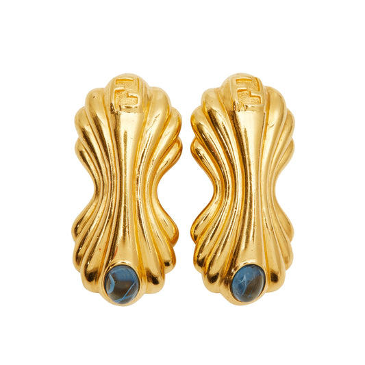 1980s Gripoix Glass Earrings by Fendi